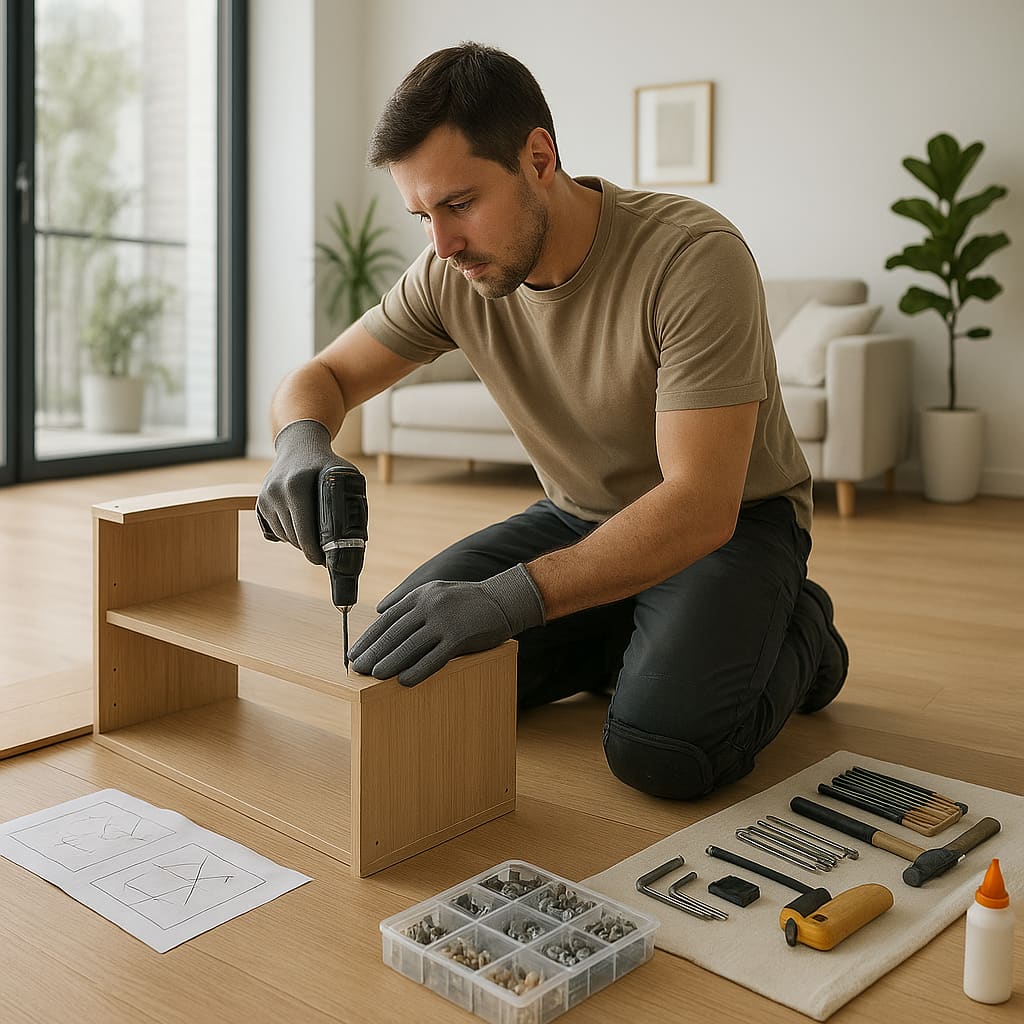 Professionelle Möbelmontage in einer modernen Wohnung